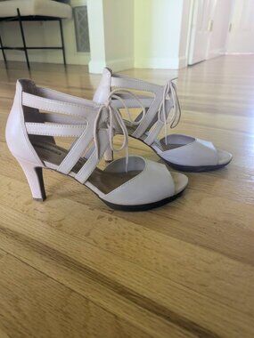 Clarks Collection Lace‑Up Heeled Sandals – Size 9.5